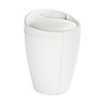 Wenko - Candy Leather Look Laundry Bin & Bathroom Stool - White - 21773100 Large Image