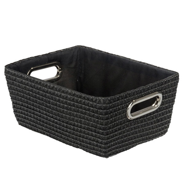 Wenko - Chromo Rectangular Bathroom Storage Basket - Black - 20375100 ...
