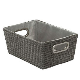 Wenko - Chromo Rectangular Bathroom Storage Basket - Grey - 20374100 Medium Image