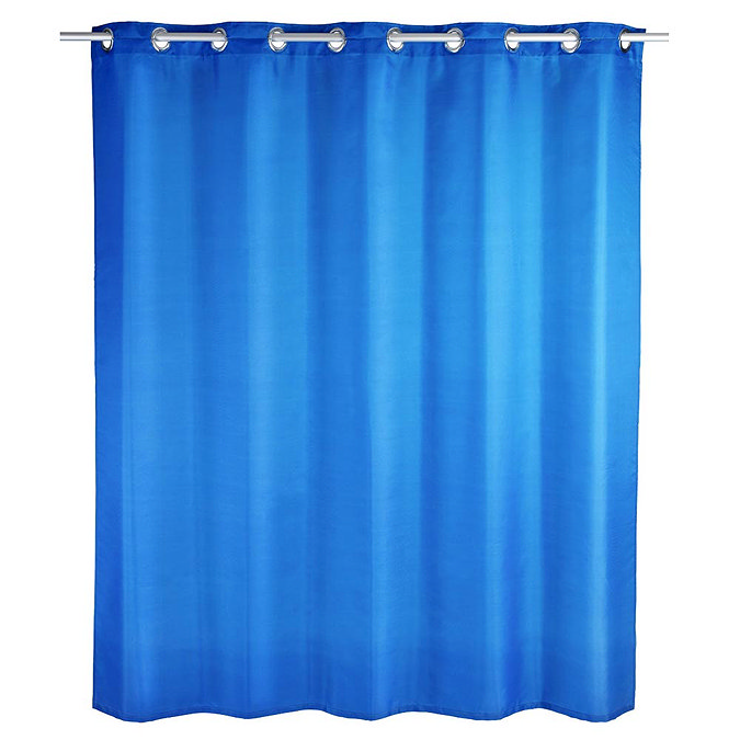 Wenko Comfort Flex Blue Polyester Shower Curtain - W1800 x H2000mm Large Image