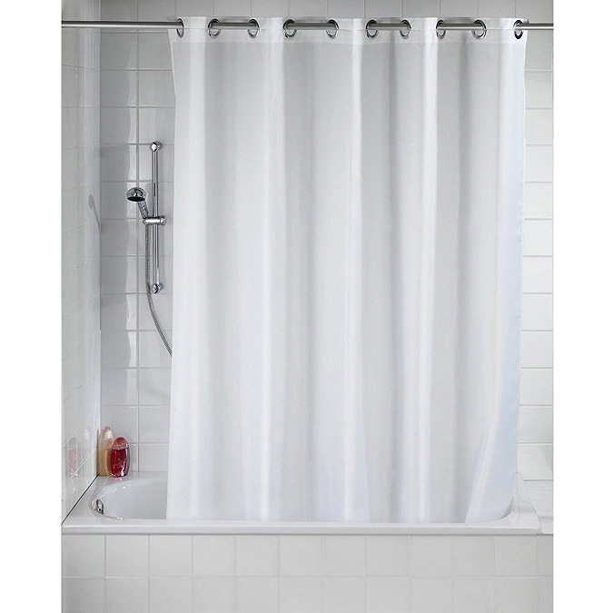 Wenko Comfort Flex White Polyester Shower Curtain - W1800 x H2000mm Profile Large Image