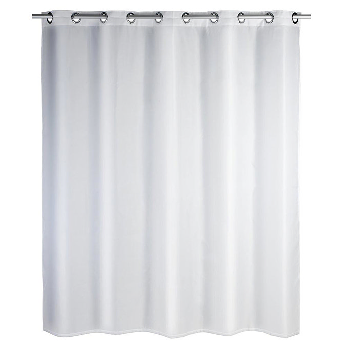 Wenko Comfort Flex White Polyester Shower Curtain - W1800 x H2000mm Large Image