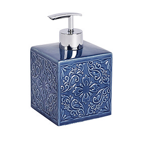 Wenko Cordoba Blue Ceramic Soap Dispenser - 22653100 Large Image