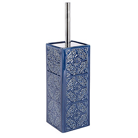 Wenko Cordoba Blue Ceramic Toilet Brush + Holder - 22654100 Large Image