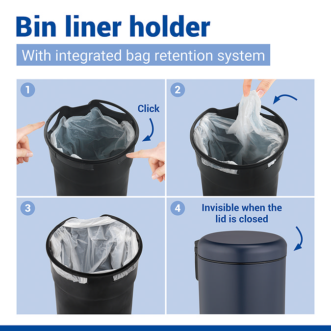 Wenko Leman 3L Pedal Bin - Dark Blue