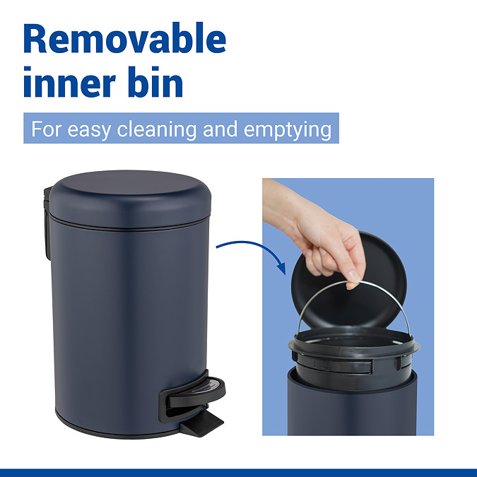 Wenko Leman 3L Pedal Bin - Dark Blue
