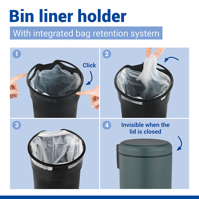 Wenko Leman 3L Pedal Bin - Dark Green