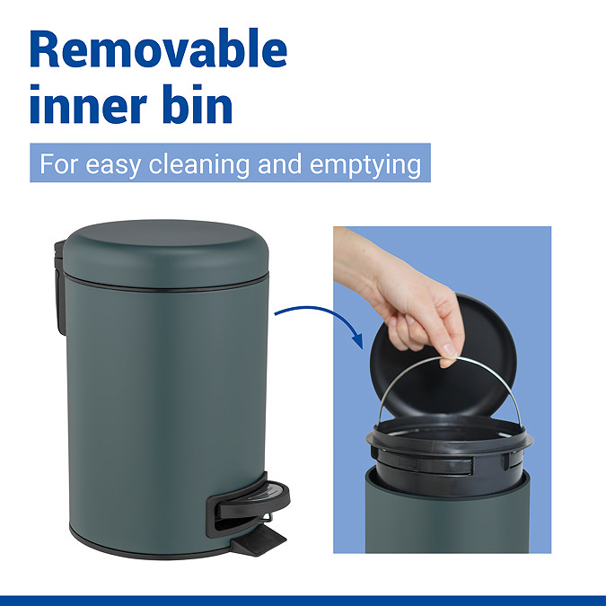 Wenko Leman 3L Pedal Bin - Dark Green