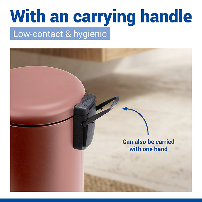 Wenko Leman 3L Pedal Bin - Dusty Rose