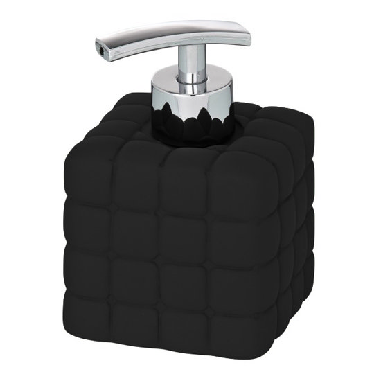 Wenko Cube Ceramic Soap Dispenser - Black - 20084100 Large Image