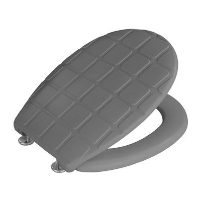 Wenko - Cube Duroplast Toilet Seat - Grey - 20535100 Profile Large Image