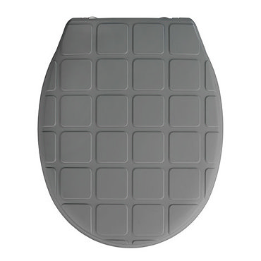 Wenko - Cube Duroplast Toilet Seat - Grey - 20535100 Profile Large Image