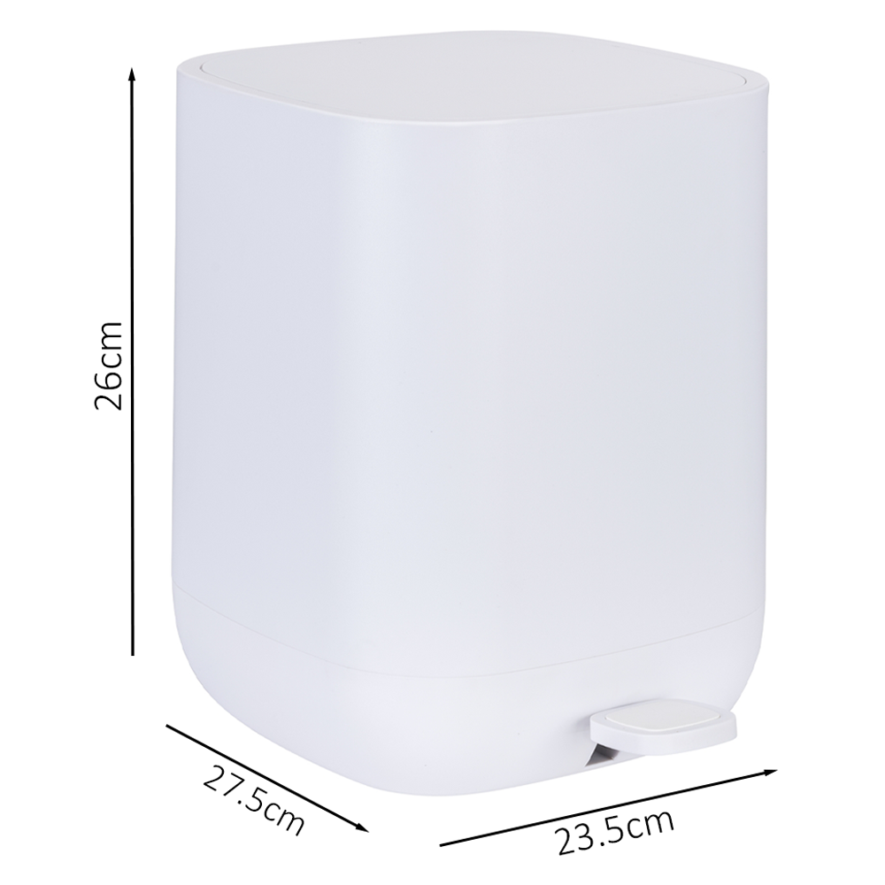Wenko Davos 5 Litre Pedal Bin - White