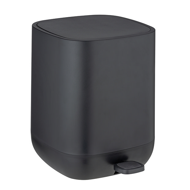 Wenko Davos 6.5 Litre Pedal Bin - Black - 24853100 at Victorian Plumbing UK