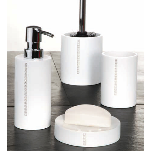 Wenko Diamond Bathroom Accessories Set - White Profile Large Image