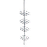Wenko Domaso Stainless Steel Telescopic 4-Tier Corner Rack Storage - 21736100 additional Large Imag