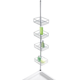 Wenko Domaso Stainless Steel Telescopic 4-Tier Corner Rack Storage - 21736100 Large Image