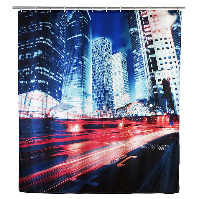 Wenko Downtown Polyester Shower Curtain - W1800 x H2000mm - 22189100 Large Image