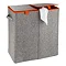 Wenko - Duo Felt Laundry Basket - Grey/Orange - 3440402100 Large Image