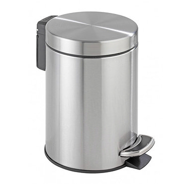 Wenko - Easy Close 3 Litre Pedal Bin - Stainless Steel - 18443100 Profile Large Image