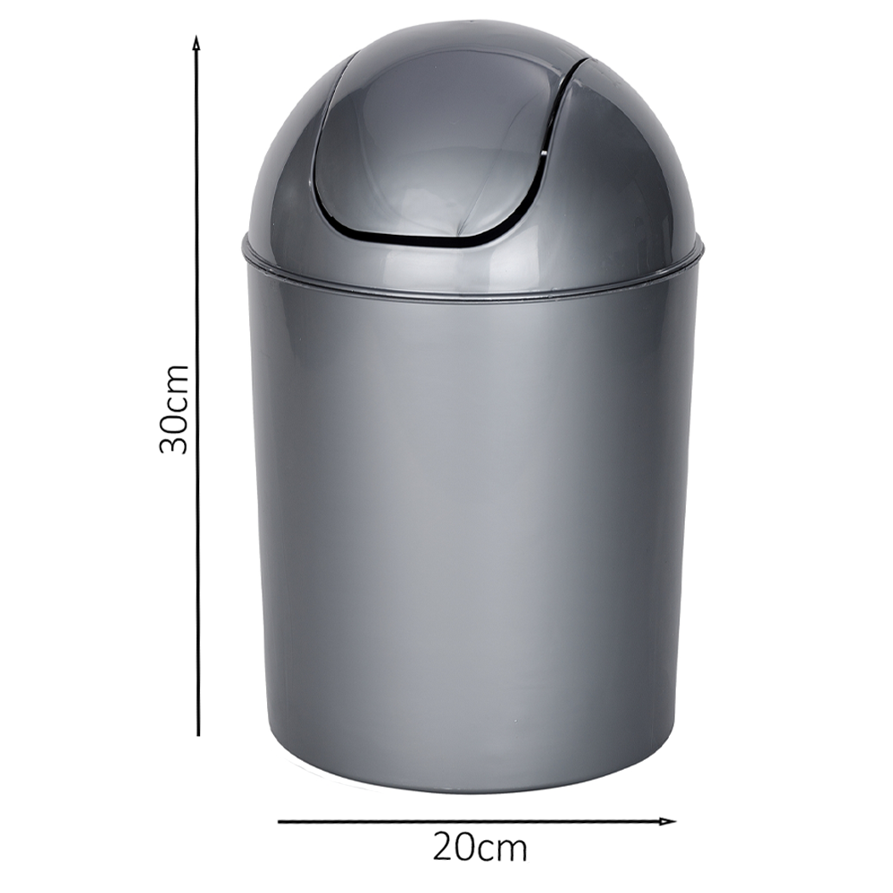Wenko Economic 6L Swing Cover Bin - Grey