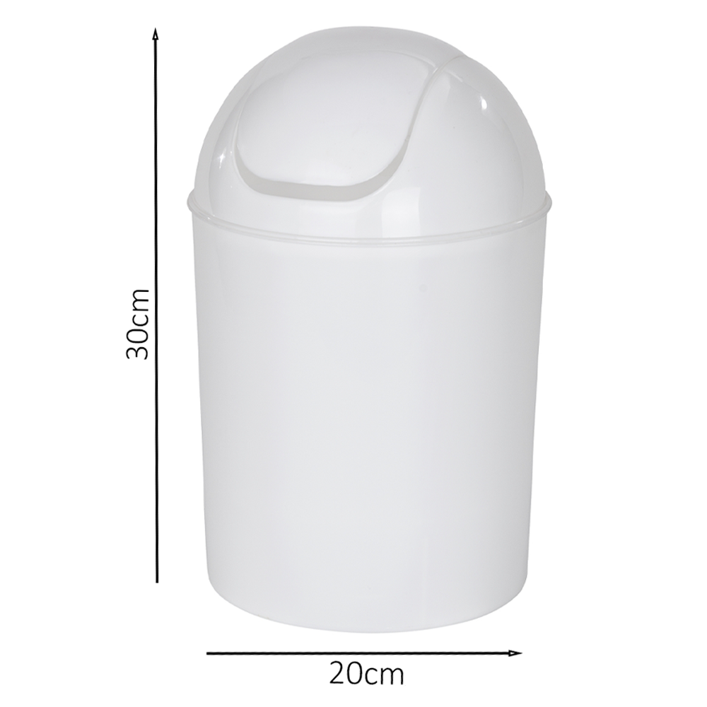 Wenko Economic 6L Swing Cover Bin - White