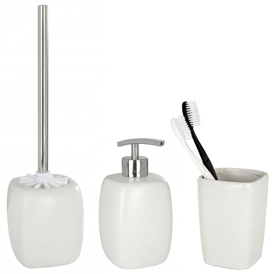 Wenko Faro Ceramic Bathroom Accessories Set - White Large Image
