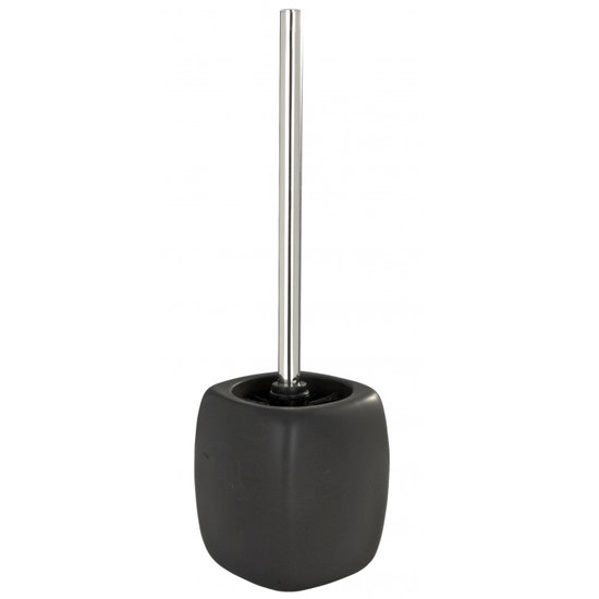 Black ceramic toilet brush shop holder