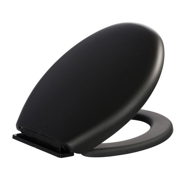 Wenko - Forano Thermoplastic Soft-Touch Coating Soft-Close Toilet Seat - Black - 20596100 Profile La