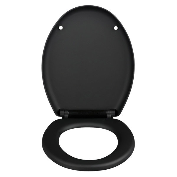 Wenko - Forano Thermoplastic Soft-Touch Coating Soft-Close Toilet Seat - Black - 20596100 Feature La