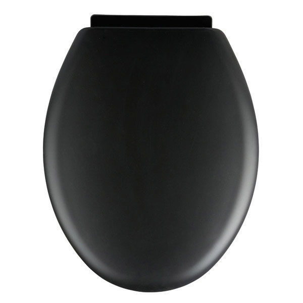 Wenko - Forano Thermoplastic Soft-Touch Coating Soft-Close Toilet Seat - Black - 20596100 Large Imag