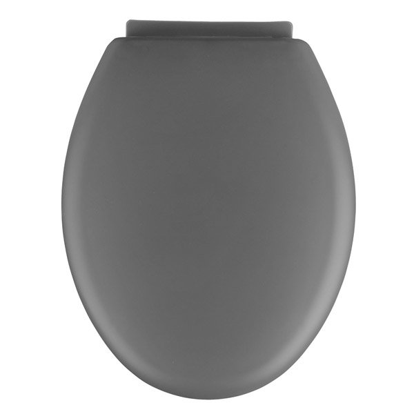 Wenko - Forano Thermoplastic Soft-Touch Coating Soft-Close Toilet Seat - Grey - 20595100 Large Image