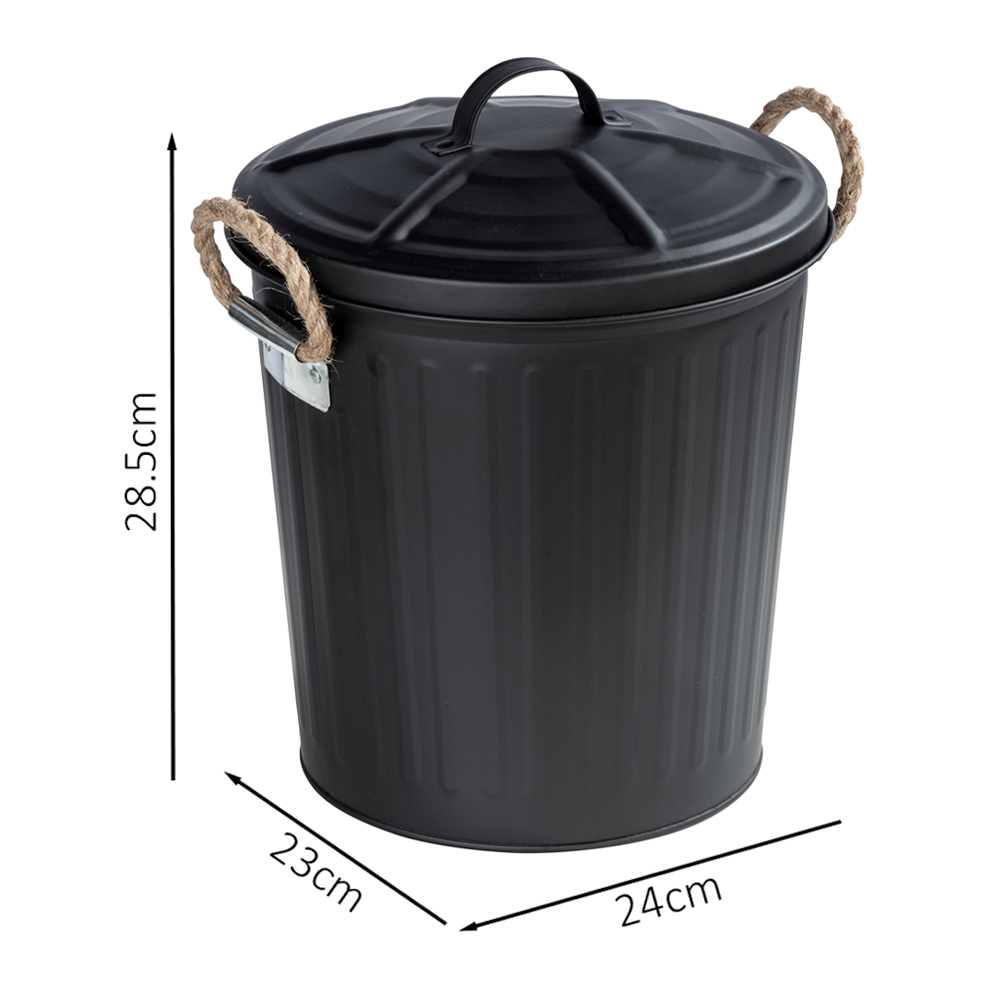 Wenko Gara 6L Bin with Lid - Black