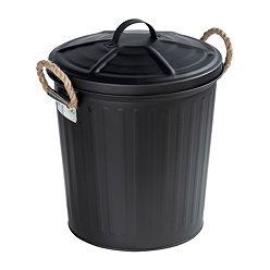 Wenko Gara 6L Bin with Lid - Black
