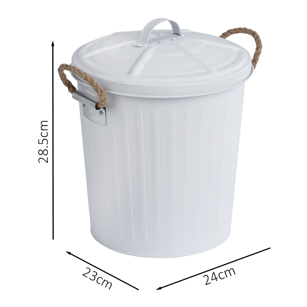 Wenko Gara 6L Bin with Lid - White