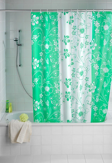 Wenko Garden Green Anti-mold, Anti-bacterial Polyester Shower Curtain - 1800 x 2000mm - 20058100 ...
