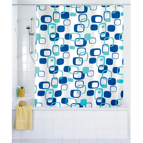 Wenko Geometrix Polyester Shower Curtain - W1800 x H2000mm - 19179100 Large Image