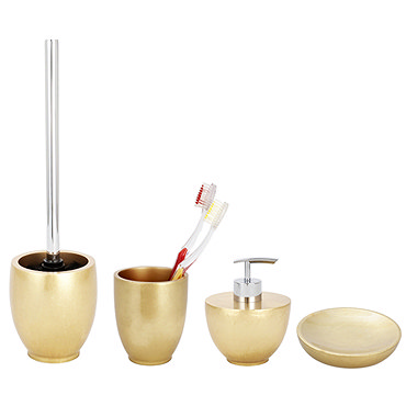 Wenko Gold Bathroom Accessories Set Profile Large Image