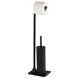 Wenko Hella Black Freestanding Toilet Brush & Roll Holder - 23710100 Large Image