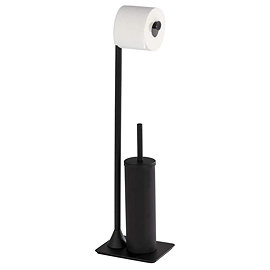 Wenko Hella Black Freestanding Toilet Brush & Roll Holder - 23710100 Large Image