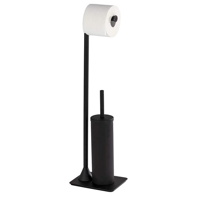 Wenko Hella Black Freestanding Toilet Brush & Roll Holder - 23710100 Large Image