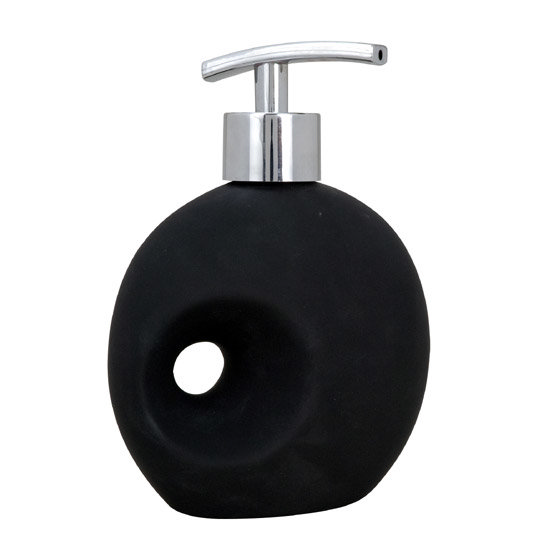 Wenko Hole Ceramic Soap Dispenser - Black - 19559100 Large Image