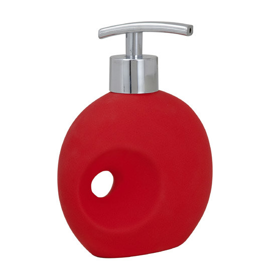 Wenko Hole Ceramic Soap Dispenser - Red - 19560100 Large Image