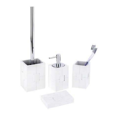 Wenko Houston Bathroom Accessories Set - White Large Image