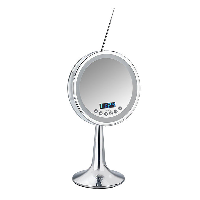 Wenko Imperial Bluetooth LED Freestanding Cosmetic Mirror with Radio - 21820100  Profile Large Image