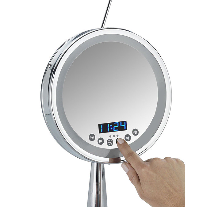 Wenko Imperial Bluetooth LED Freestanding Cosmetic Mirror with Radio - 21820100  Standard Large Imag
