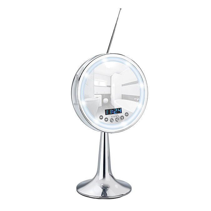 Wenko Imperial Bluetooth LED Freestanding Cosmetic Mirror with Radio - 21820100 Large Image