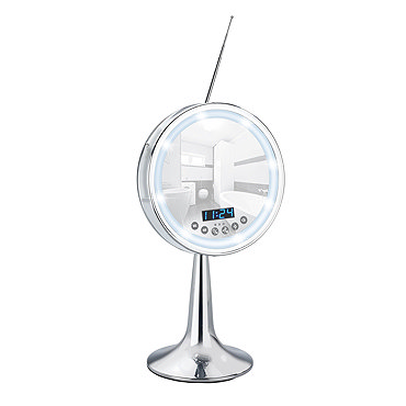 Wenko Imperial Bluetooth LED Freestanding Cosmetic Mirror with Radio - 21820100  Profile Large Image