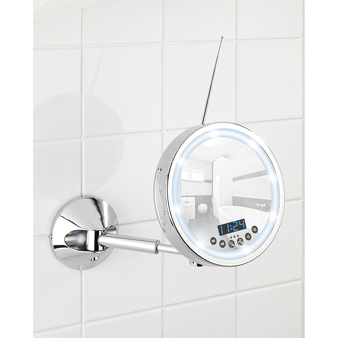 Wenko Imperial Bluetooth LED Wall Mounted Cosmetic Mirror with Radio - 21822100  Feature Large Image