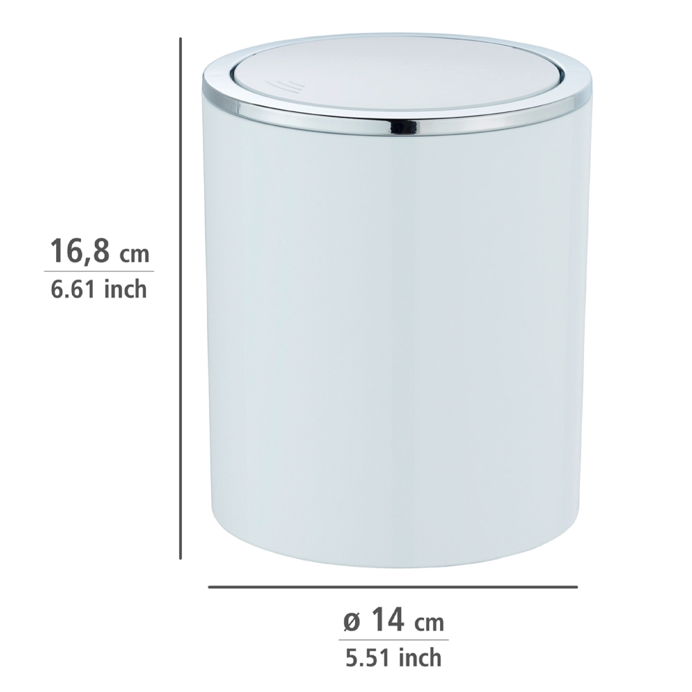 Wenko Inca 2 Litre Swing Cover Bin - White
